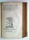 BUCER, MARTIN. Psalmorum libri quinque ad Hebraicam traducti. 1554 + In sacra quatuor Eva[n]gelia. 1553